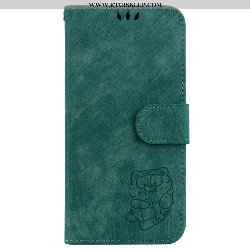 Etui Folio do iPhone 15 Pro Słodki Tygrys